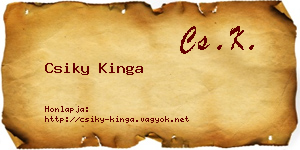 Csiky Kinga névjegykártya